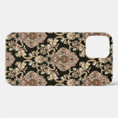 Coques Case-Mate iPhone classique damask jacquard motif avec cadre abstrai (Verso (horizontal))