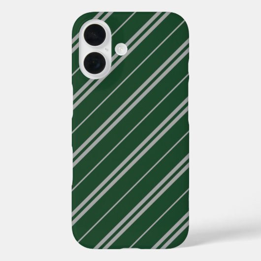 Coques Case-Mate iPhone Classique Green Grey Stripes Motif (Verso)