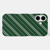 Coques Case-Mate iPhone Classique Green Grey Stripes Motif (Verso (horizontal))