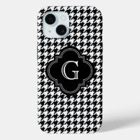 Classique Houndstooth Noir et Blanc avec Monogramm