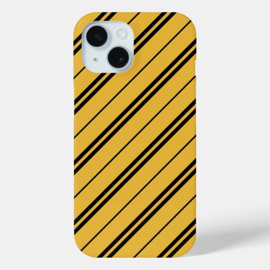 Coques Case-Mate iPhone Classique Jaune Noir Stripes Motif (Verso)
