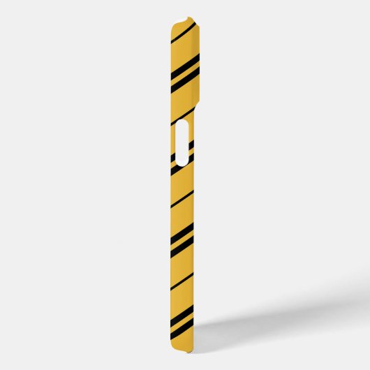 Coques Case-Mate iPhone Classique Jaune Noir Stripes Motif (Verso / Droite)