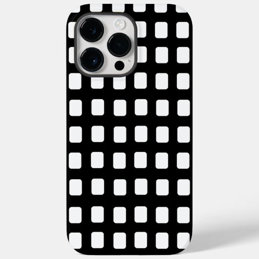Coques Case-Mate iPhone Classique moderne Carré noir et blanc (Verso)