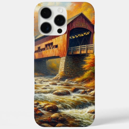 Coques Case-Mate iPhone classique, pont couvert d'automne (Verso)