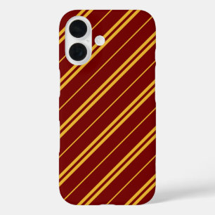 Coques iPhone 16 Classique Rouge Jaune Stripes Motif