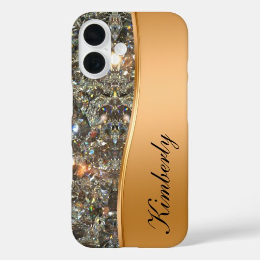 Coques Case-Mate iPhone Classy Bling Monogramme iPhone 16 Coques (Verso)