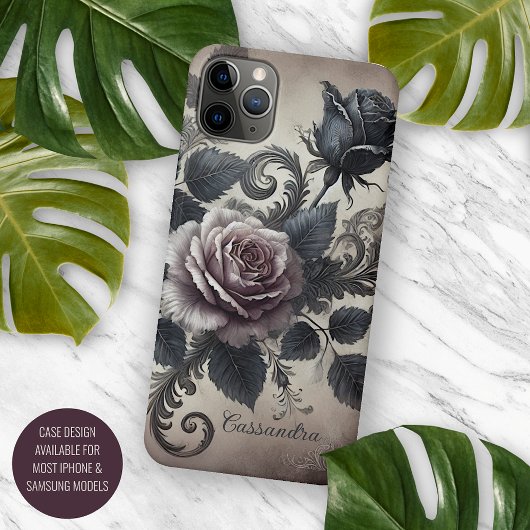Coques Case-Mate iPhone Classy Chic Rose Beaux-Art Botanique Peinture