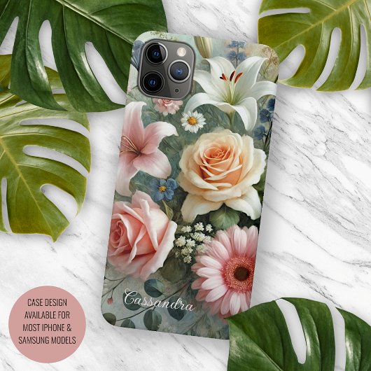 Coques Case-Mate iPhone Classy Chic Roses Peinture Botanique Fine Art
