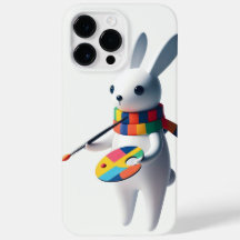 Claude le lapin blanc joyeux peintre