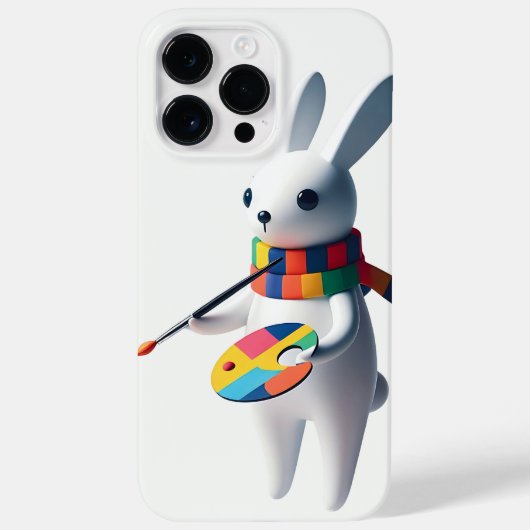 Coques Case-Mate iPhone Claude le lapin blanc joyeux peintre (Verso)