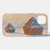 Coques Case-Mate iPhone Claude Monet - Piles à roues, Effet neige, Matin (Verso (horizontal))