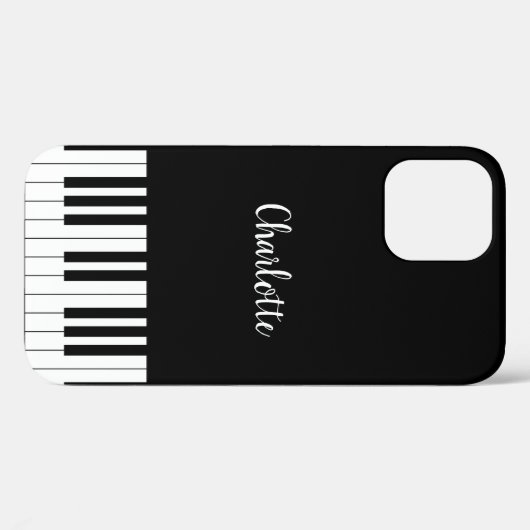 Coques Case-Mate iPhone Clavier simple pour piano noir et blanc (Verso (horizontal))