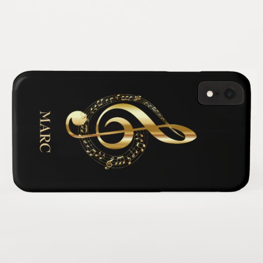 Coques Case-Mate iPhone Clé argent monogramme (Dos (Horizontal))