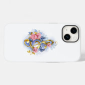 Coques Case-Mate iPhone Clé de fer avec roses roses roses (Verso (horizontal))