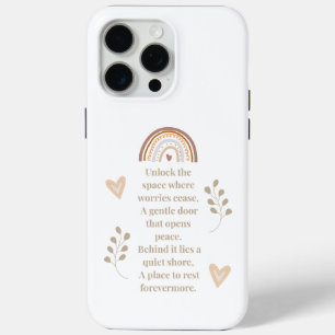 Coque iPhone 15 Pro Max Clé de la sacoche Serenity - Poème Inspirant De
