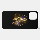 Coques Case-Mate iPhone Clé de Sol en Or Musique (Verso (horizontal))