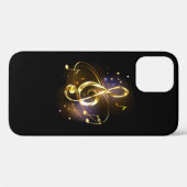 Coques Case-Mate iPhone Clé de Sol Musicale en Or (Verso (horizontal))