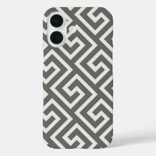 Coques iPhone 16 Clé grecque classique Carré Motif Swirl