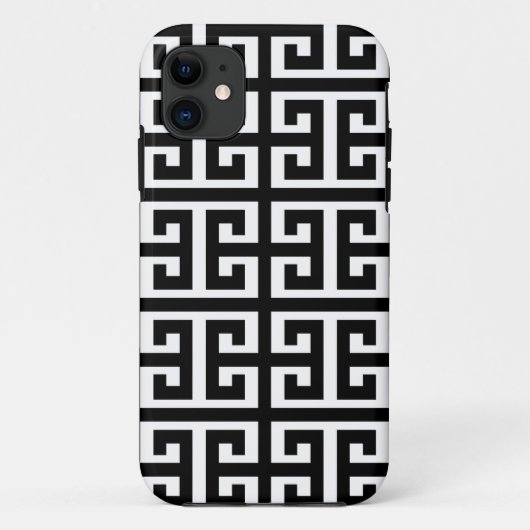 Coques Case-Mate iPhone clé noire blanche grecque (Dos)