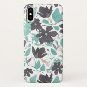 Coques Case-Mate iPhone Clematis Turquoise aquarelle motif floral (Dos)
