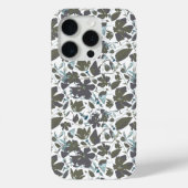 Coques Case-Mate iPhone Clematis Vin Aquarelle Vert Bleu Floral (Verso)