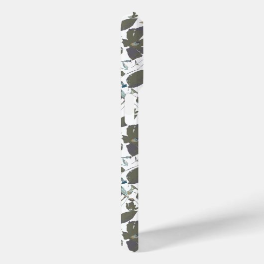 Coques Case-Mate iPhone Clematis Vin Aquarelle Vert Bleu Floral (Verso / Droite)