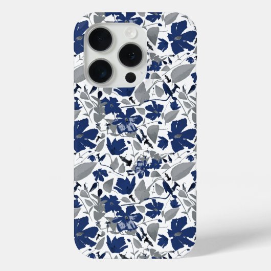 Coques Case-Mate iPhone Clematis Vine Bleu Aquarelle Florale (Verso)