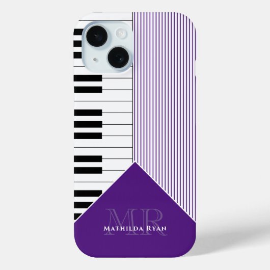 Coques Case-Mate iPhone Clés de piano classiques | royal violet (Verso)