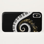 Coques Case-Mate iPhone Clés de piano et notes de musique d'or (Dos (Horizontal))