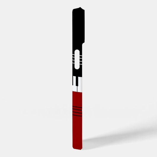 Coques Case-Mate iPhone Clés et notes de piano noir rouge élégant (Verso / Droite)