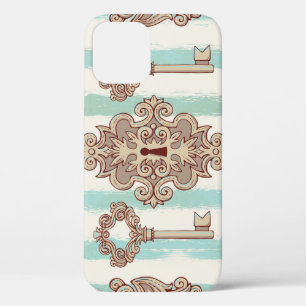 Case-Mate iPhone Case Clés vintages, verrous : motif à main levée.