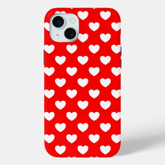 Coques Case-Mate iPhone Clic rouge couverture iPhone Motif des Coeurs blan (Verso)