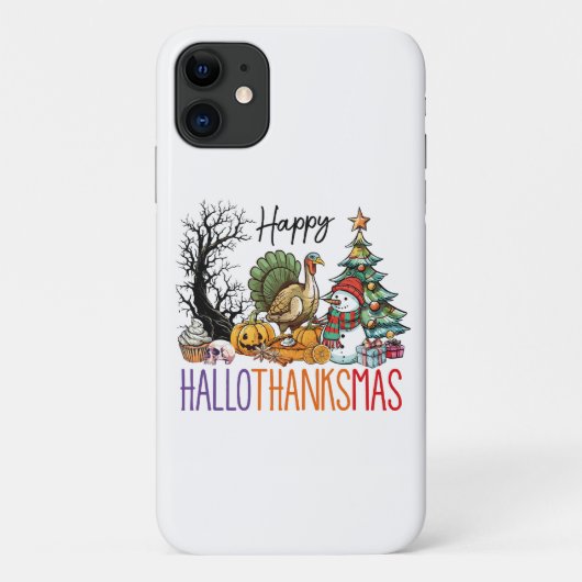Coques Case-Mate iPhone Clipart de Hallothanksmas joyeux (Dos)