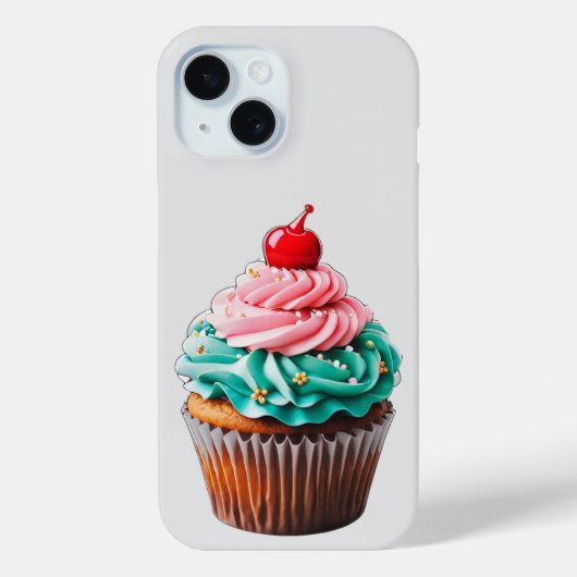 Coques Case-Mate iPhone Clipart d'illustration de dessert de Cupcake d'ann (Verso)