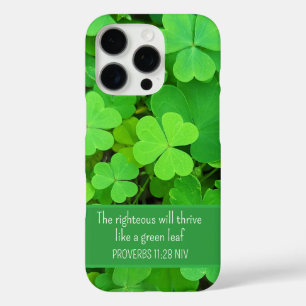 Coques iPhone 16 Pro Cloches vertes Photo Prospérité Bible Verse mignon