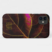 Coques Case-Mate iPhone Closeuse feuille en Bourgogne (Dos (Horizontal))