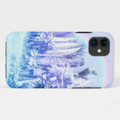 Coques Case-Mate iPhone Clôture de surf en bleu pastel (Dos (Horizontal))