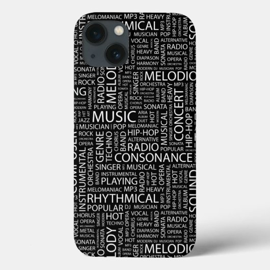 Coques Case-Mate iPhone Cloud de mot motif MUSIQUE (Verso)