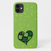 Coques Case-Mate iPhone Clovers verts, Saint Patrick's Day, Coeur (Dos)