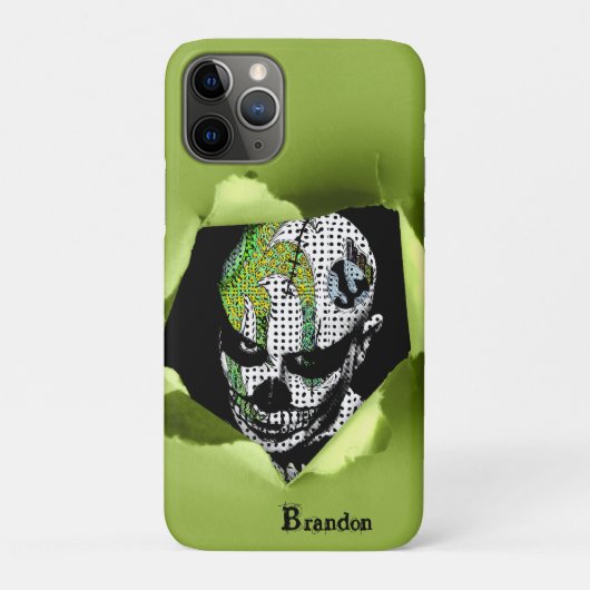 Coques Case-Mate iPhone Clown hanté montré à travers le trou déchiré (Dos)