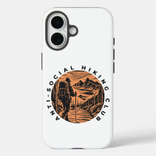 Coques iPhone 16 Club de Randonnée Anti-Social Graphique