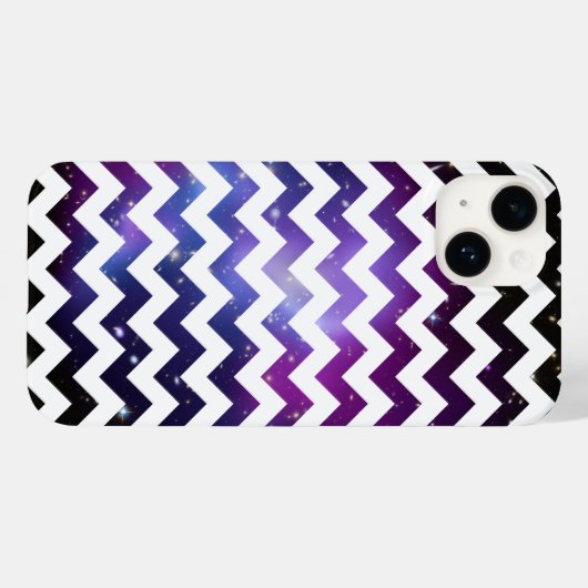 Coques Case-Mate iPhone Cluster de galaxie violette blanche Zigzag (Verso (horizontal))
