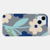 Coques Case-Mate iPhone Coastal Calm Florals | Indigo & Turquoise pattern (Verso (horizontal))