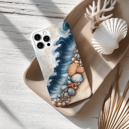 Coques Case-Mate iPhone Coastal Seashell et Ocean Wave Beach Art