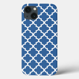 iPhone 13 Coque Cobalt Bleu clair Trellis Marocain