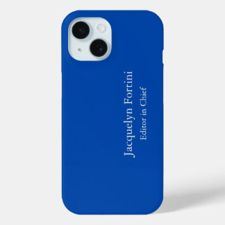 Coque Pour iPhone 15 Cobalt Bleu Plaine Élégante Moderne Minimaliste