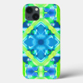 Coques Case-Mate iPhone Cobalt Blue et Lime Green Tie Dye Motif (Verso)