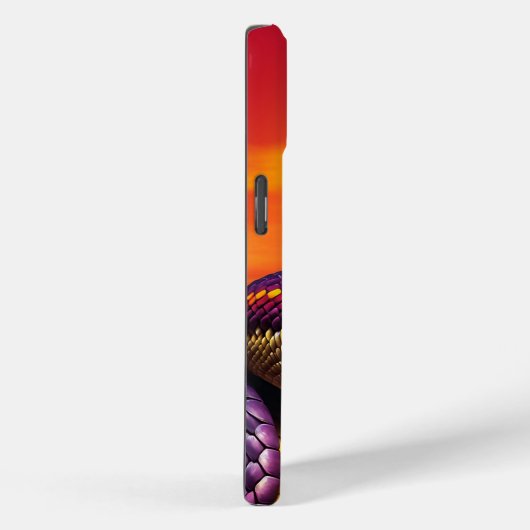 Coques Case-Mate iPhone Cobra serpent avec des écailles violettes et jaune (Verso / Droite)
