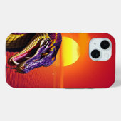Coques Case-Mate iPhone Cobra serpent avec des écailles violettes et jaune (Verso (horizontal))