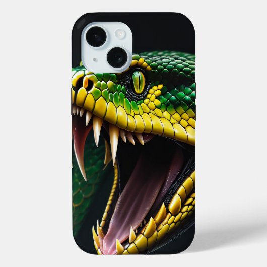 Coques Case-Mate iPhone Cobra serpent avec écailles vertes et jaunes vibra (Verso)